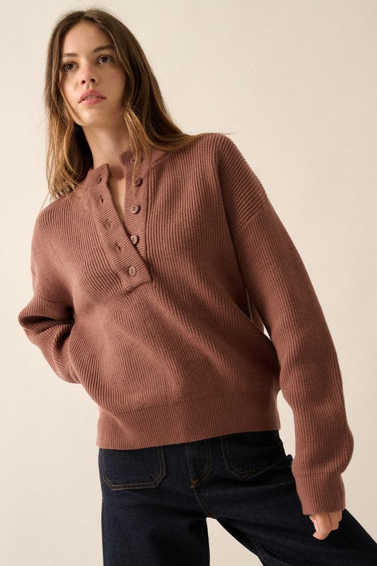 Hot Cocoa Button Sweater