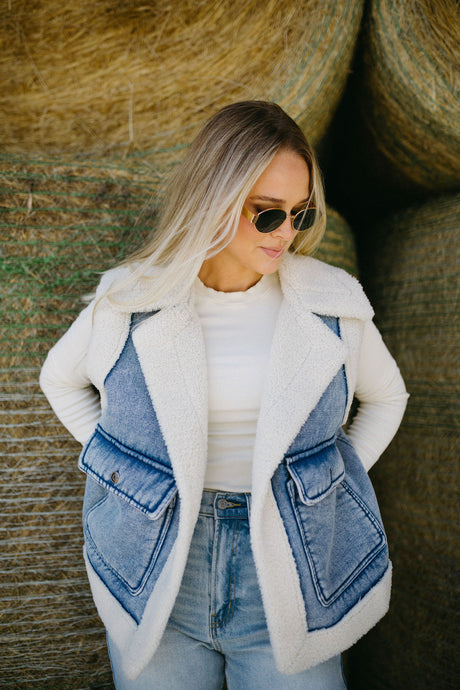 Sherpa Denim Vest