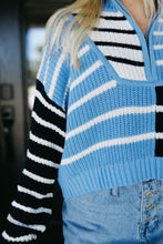 Load image into Gallery viewer, Skye Striped Half Zip Sweater