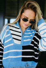 Load image into Gallery viewer, Skye Striped Half Zip Sweater