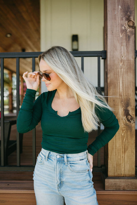 Spruce Ribbed Fitted Tee