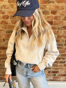 Favorite Half Zip | White Melange