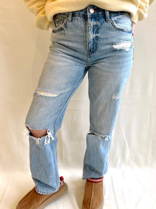 Katelynn Distressed Straight Jeans