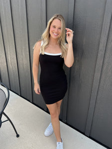 Midnight Ribbed Mini Dress