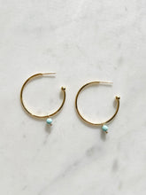 Load image into Gallery viewer, Evie Turquoise Hoops