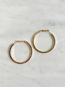 Cate Textured Hoops - Gold