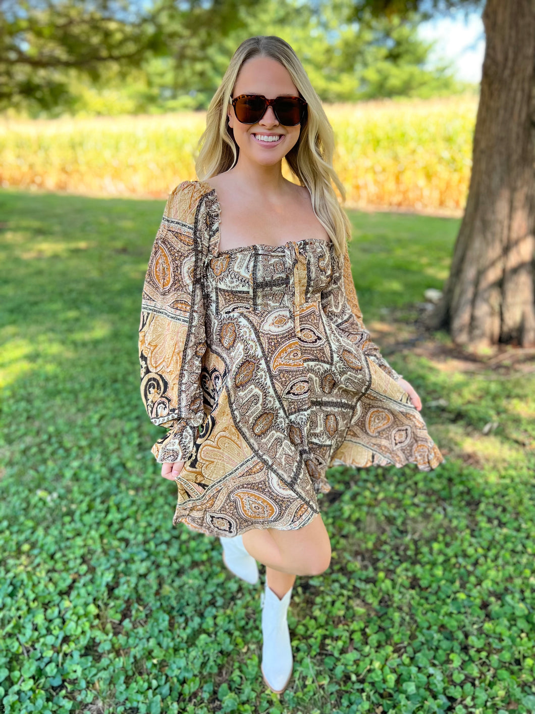 Falling For You Printed Dress