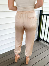 Load image into Gallery viewer, Sipping Champagne Satin Joggers
